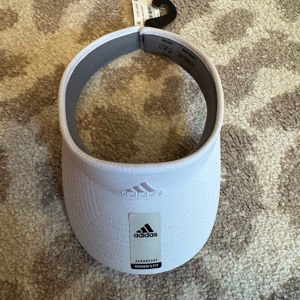 adidas White Women's Aeroready Visor with Embroidered Logo